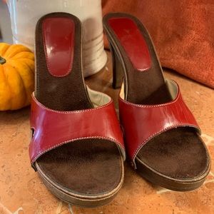 Candie’s Red Leather patent mules